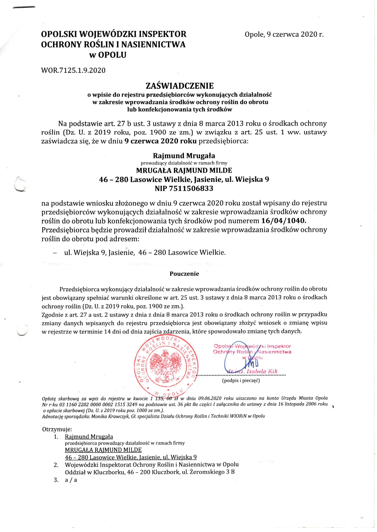 Zaświadczenie